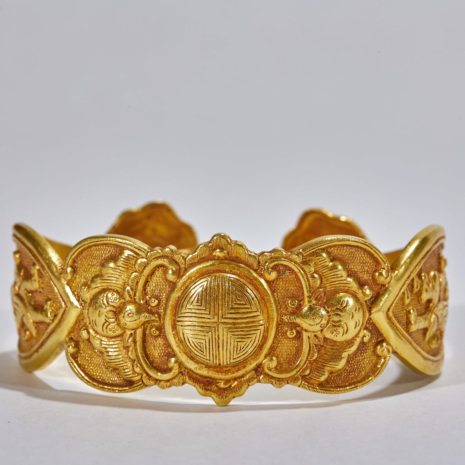 Pure gold character wishful bracelet - 2
