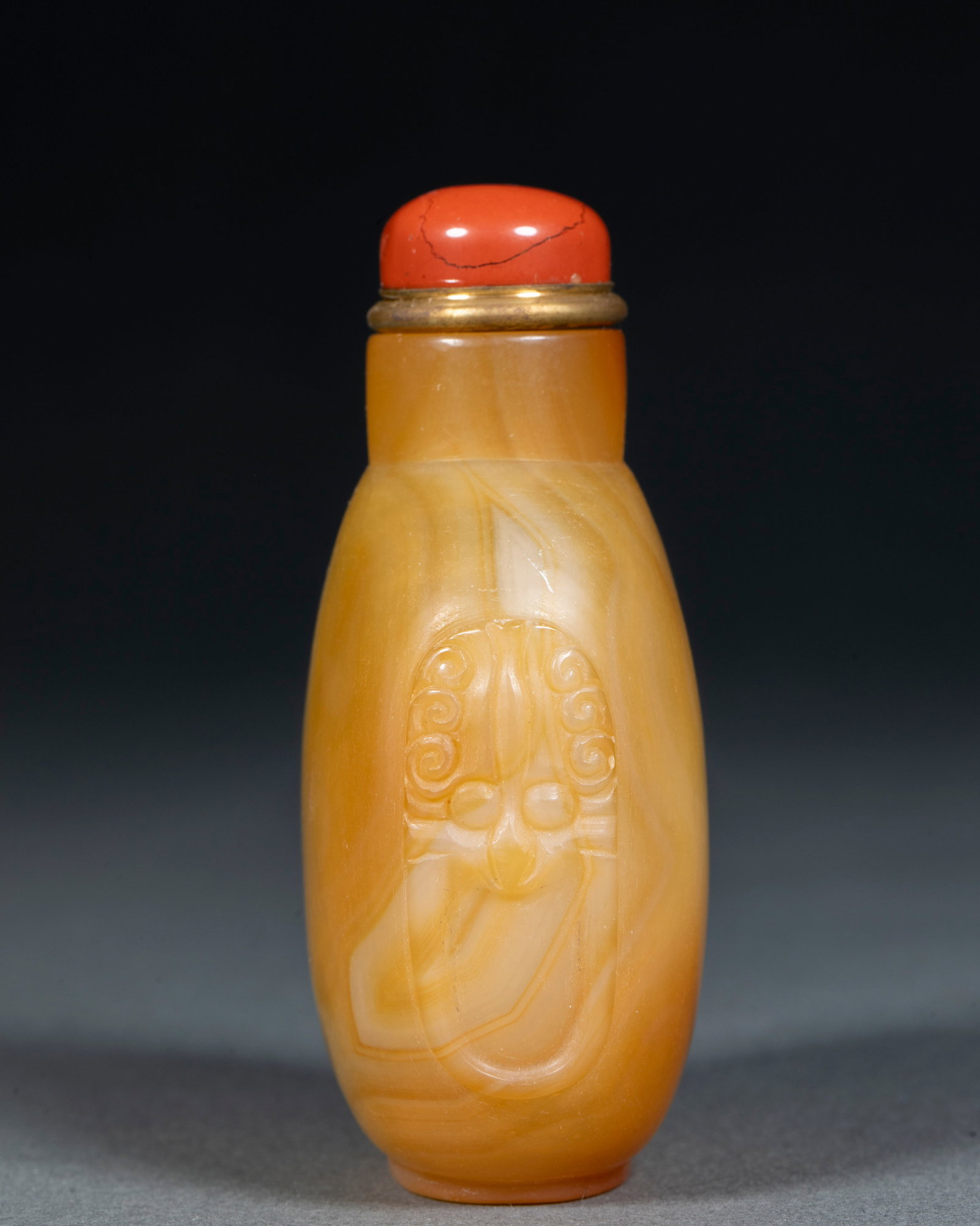 Agate animal ear snuff bottle - 8
