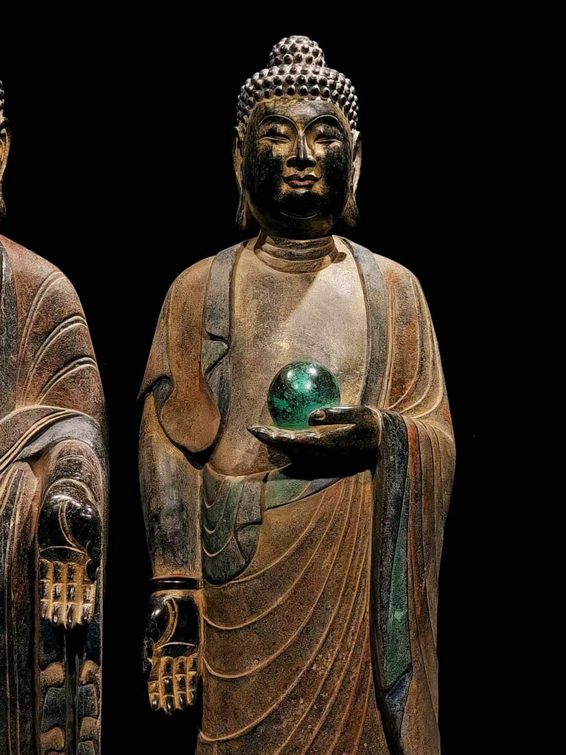 Bluestone painted Buddha III - 4