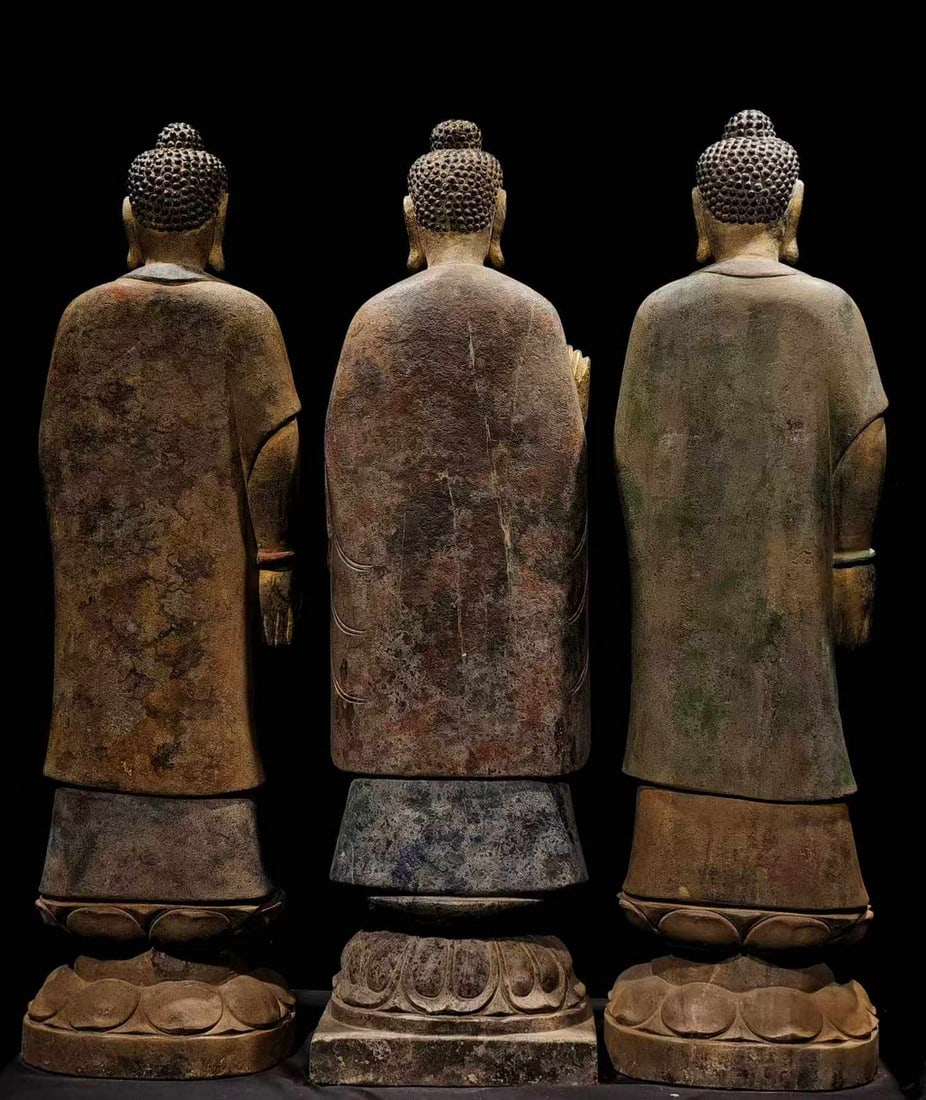 Bluestone painted Buddha III - 7