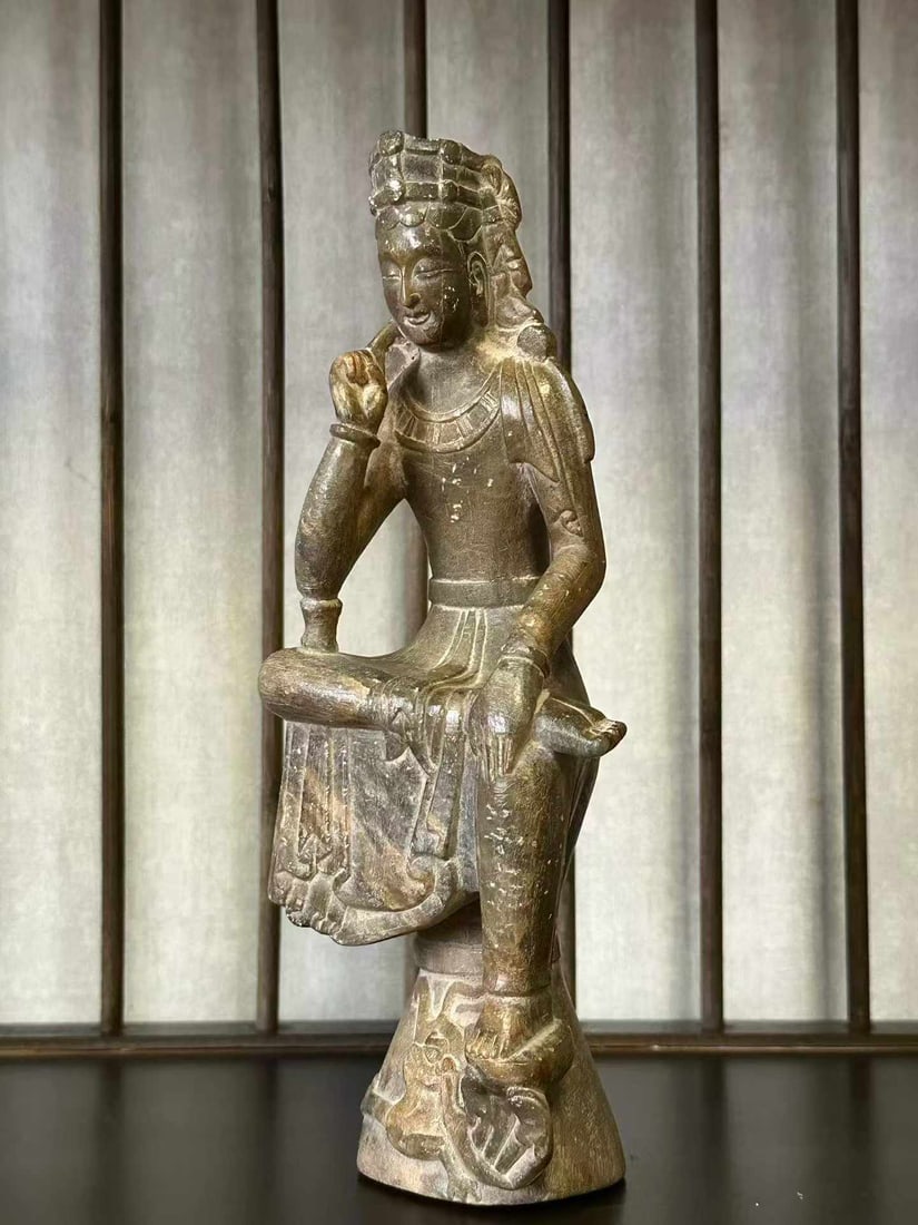 Leopard-spotted jade thinking Buddha - 5