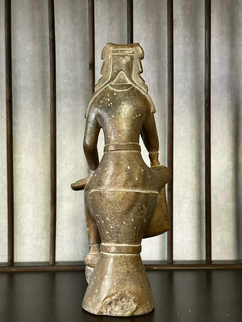 Leopard-spotted jade thinking Buddha - 8