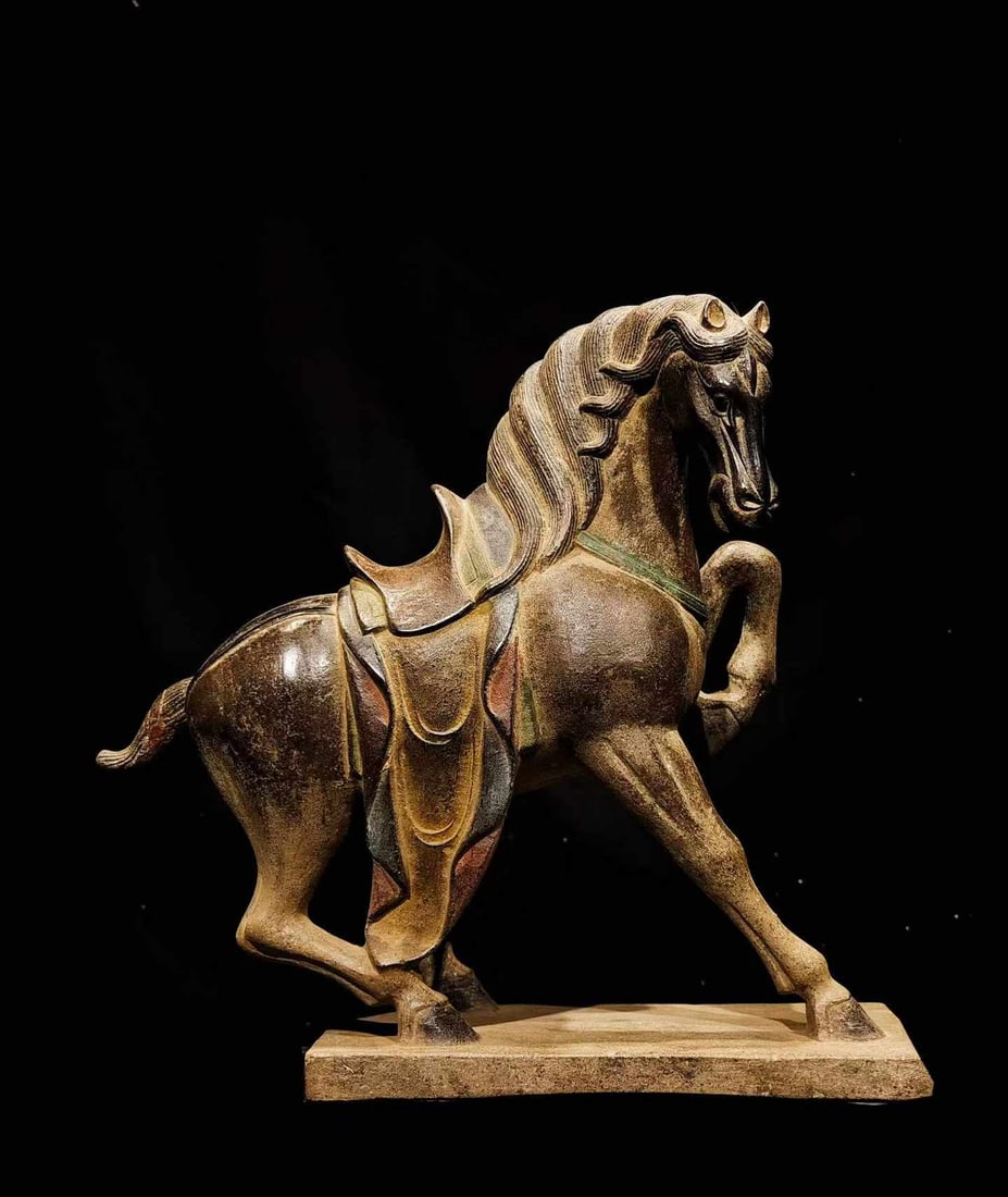 Bluestone painted stone horse - 2