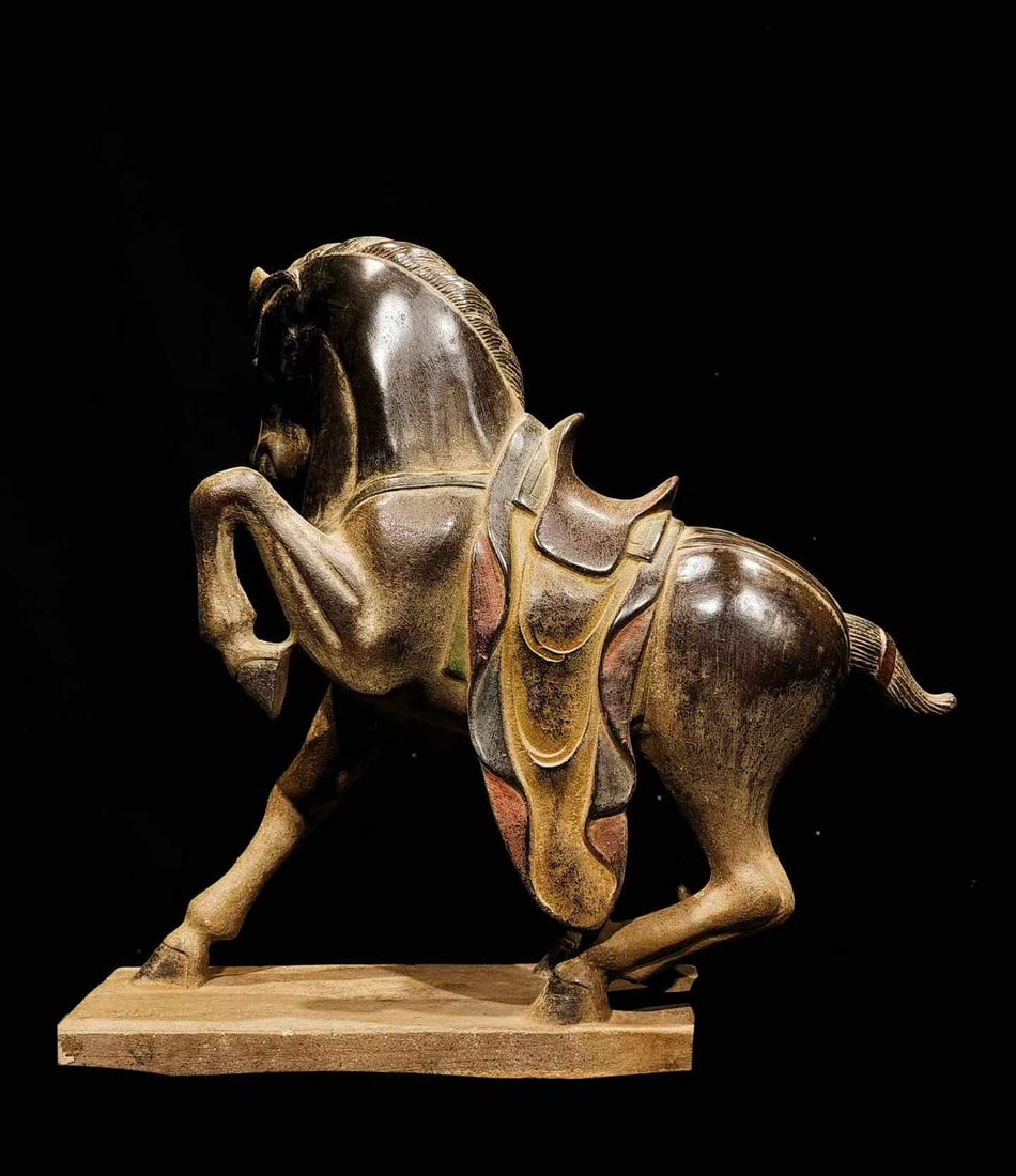 Bluestone painted stone horse - 4