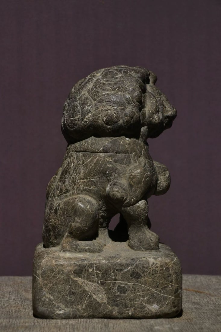 Ming?Dynasty Bluestone Desk?top Lion - 4
