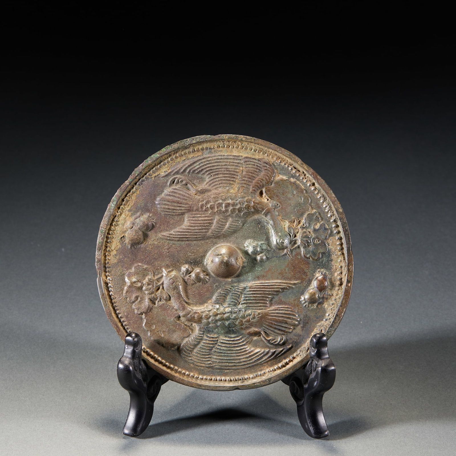 Double phoenix bronze mirror before Ming dynasty (1 of 8)