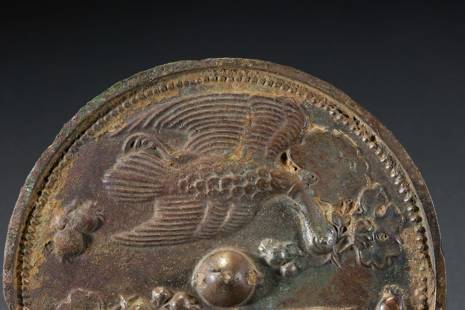 Double phoenix bronze mirror before Ming dynasty - 2