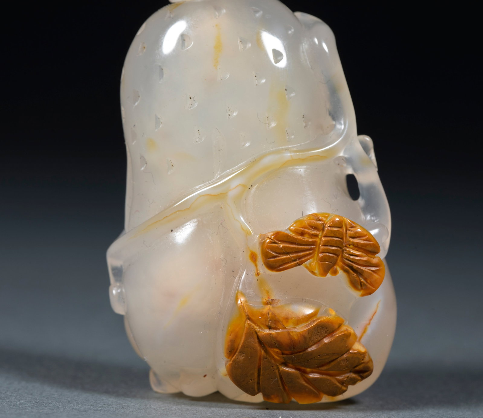 Agate bergamot snuff bottle - 2