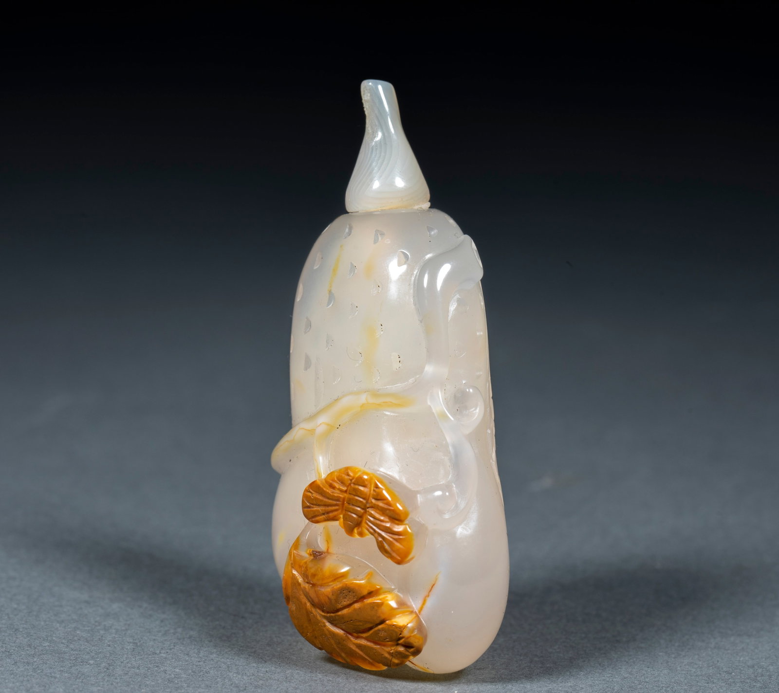 Agate bergamot snuff bottle - 3