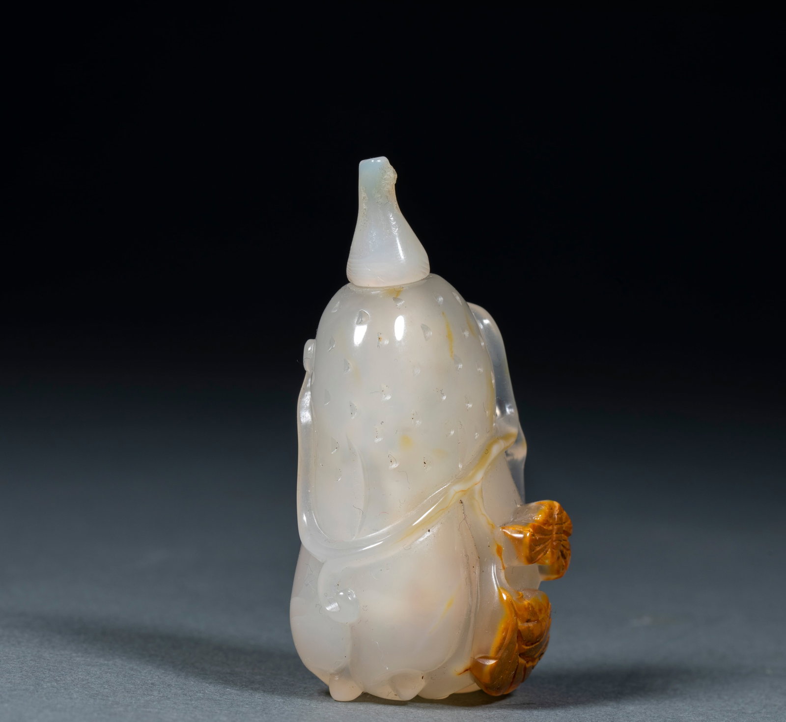 Agate bergamot snuff bottle - 4