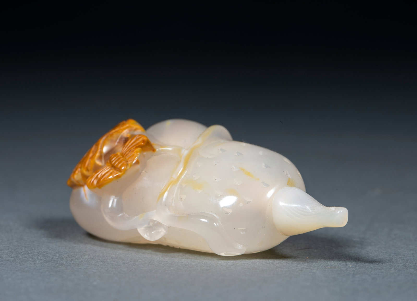 Agate bergamot snuff bottle - 6
