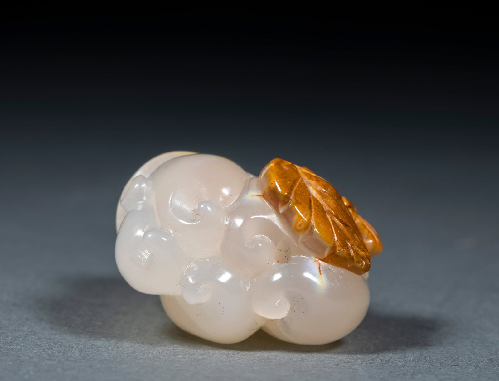 Agate bergamot snuff bottle - 7