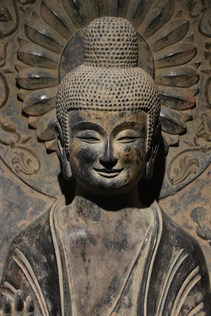 Gold-plated flying backlit Buddha statue - 3