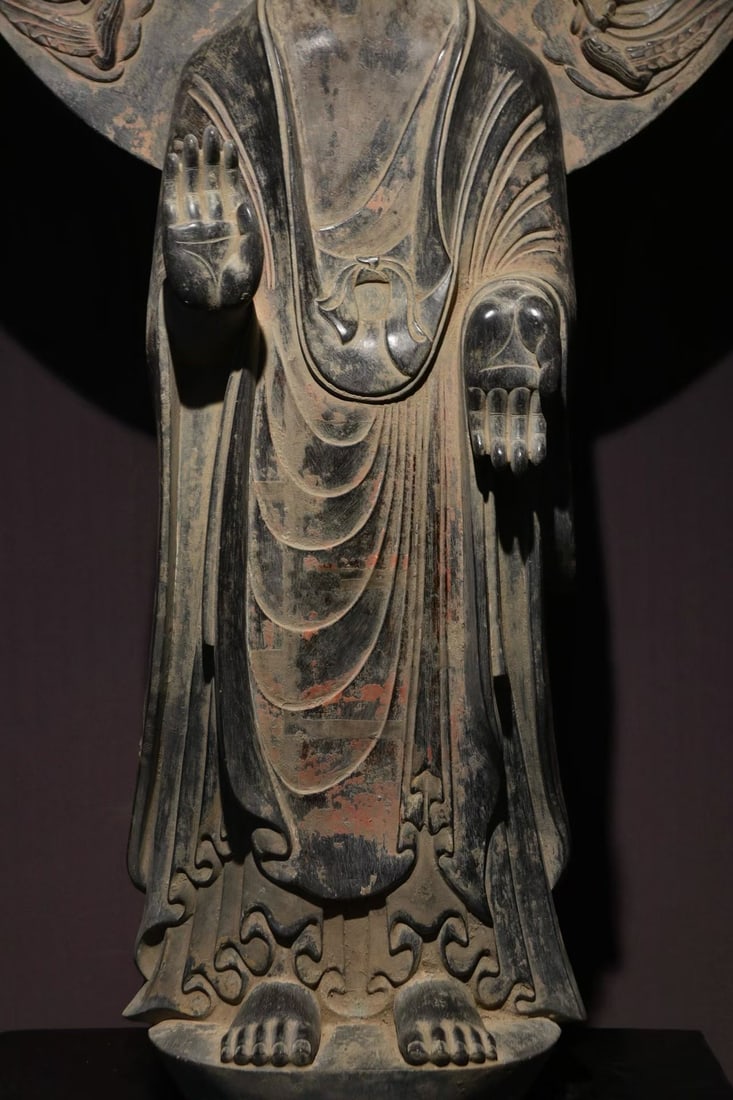 Gold-plated flying backlit Buddha statue - 4
