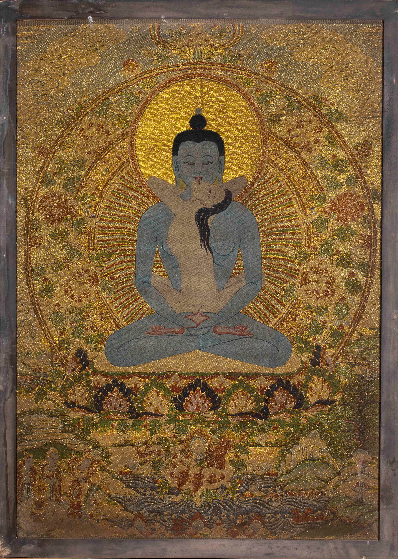 Pre-Ming Cypress Kesi Happy-Buddha Hanging Panel (1 of 10)