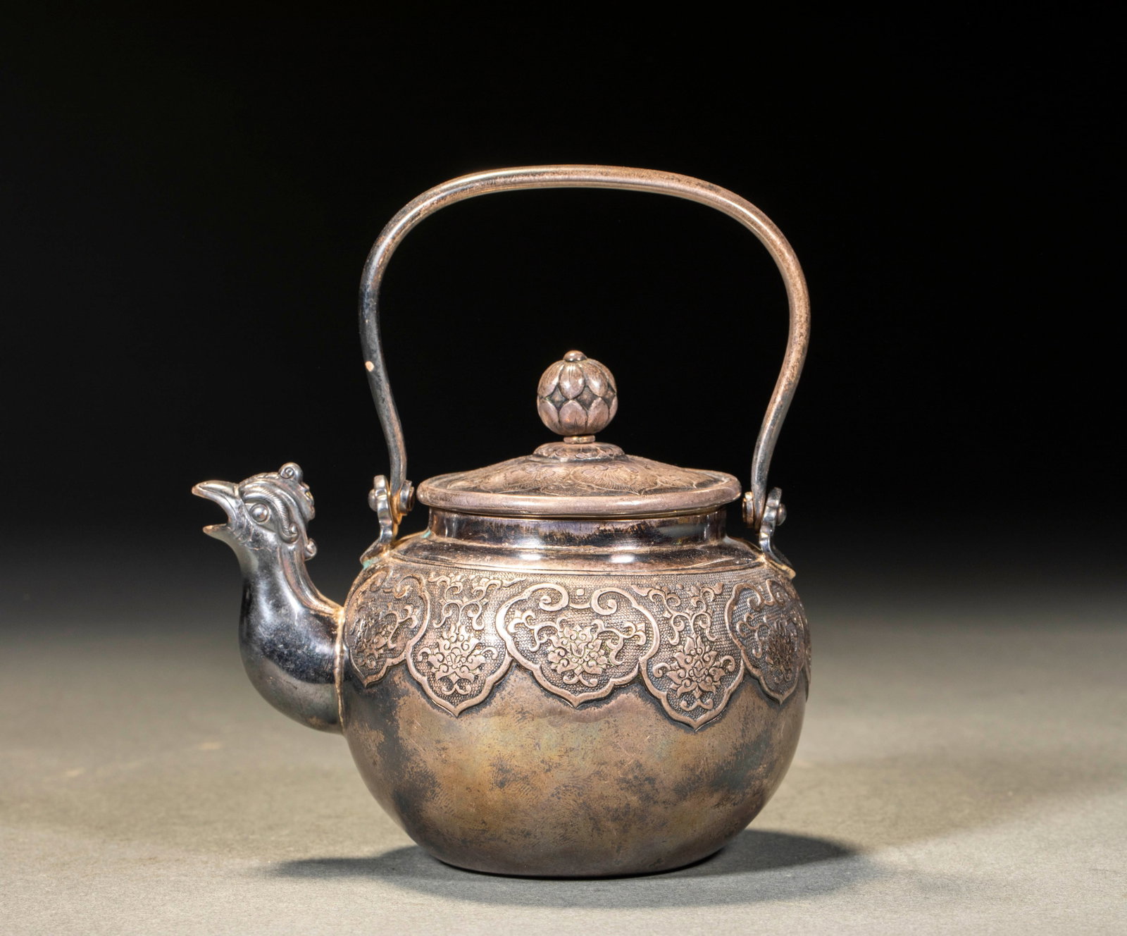 Qing Silver Phoenix-Head Flowering Ewer (1 of 9)