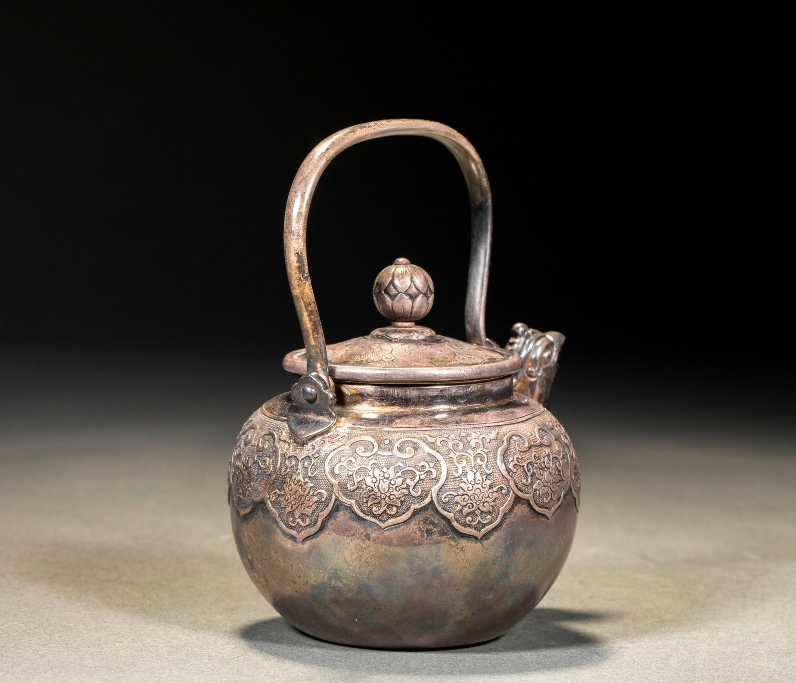 Qing Silver Phoenix-Head Flowering Ewer - 7