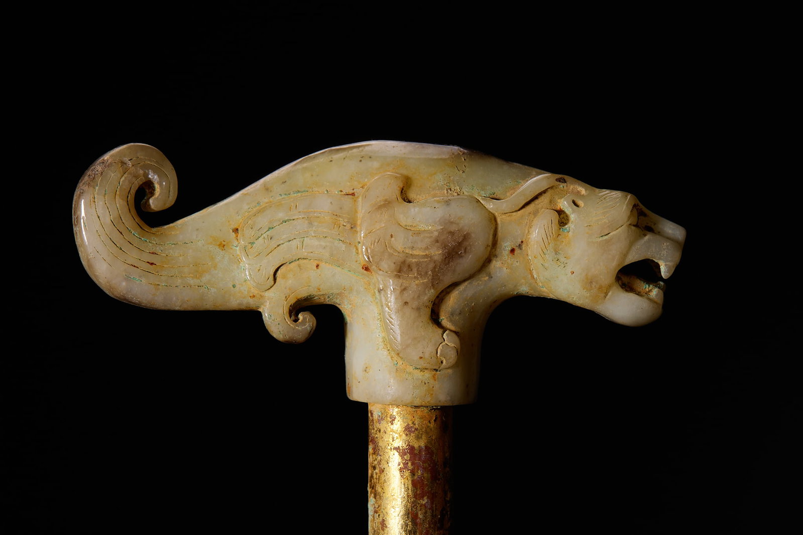 Pre-Ming Chi-Tiger-Head Walking Stick - 2