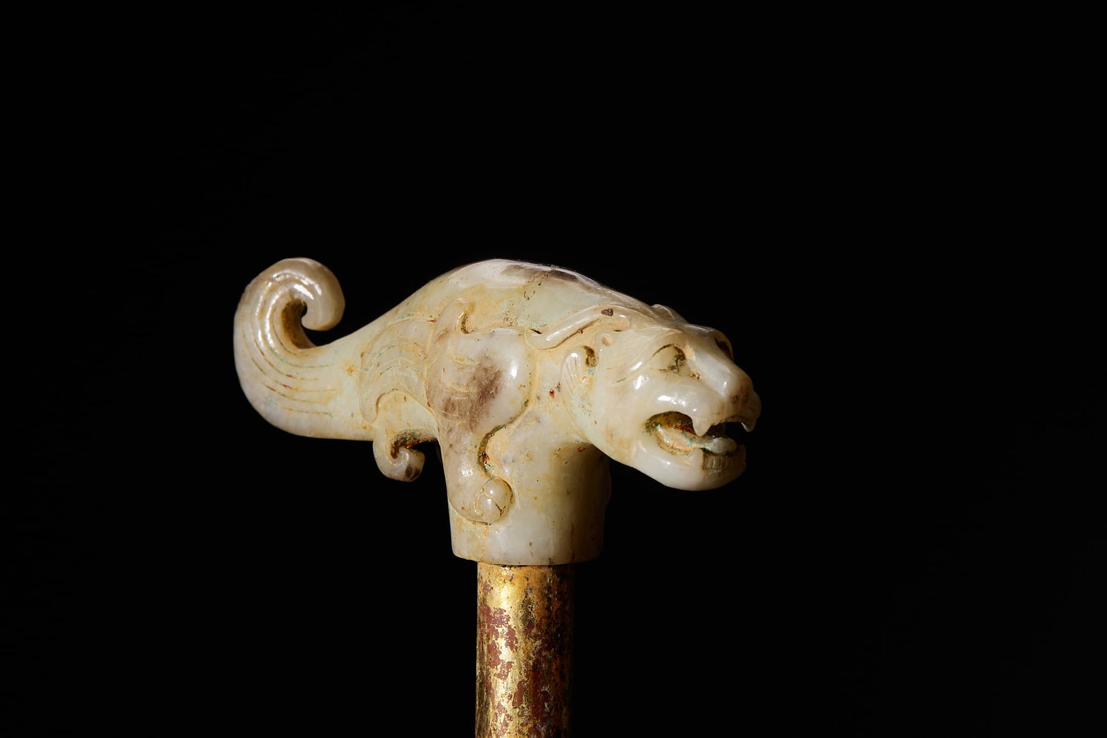 Pre-Ming Chi-Tiger-Head Walking Stick - 3