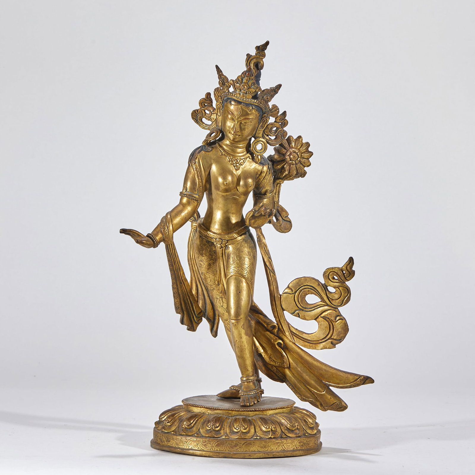 Gilt Copper Tara Statue - 2