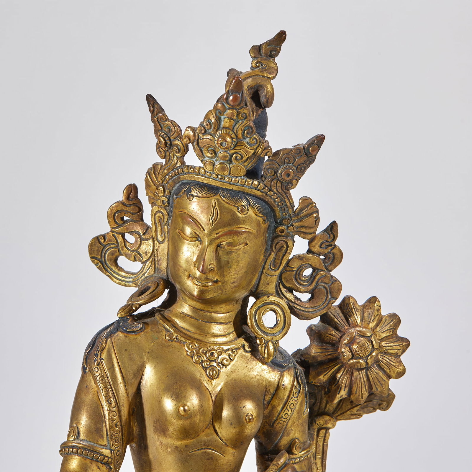 Gilt Copper Tara Statue - 3