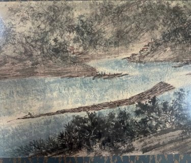 Fu Baoshi Fine Landscape in Frame - 8