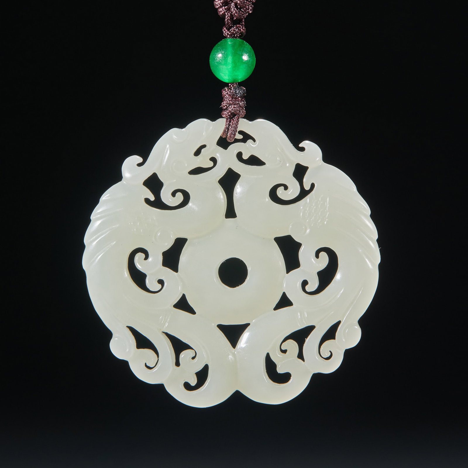 Jade Twin-Phoenix Pendant - 2