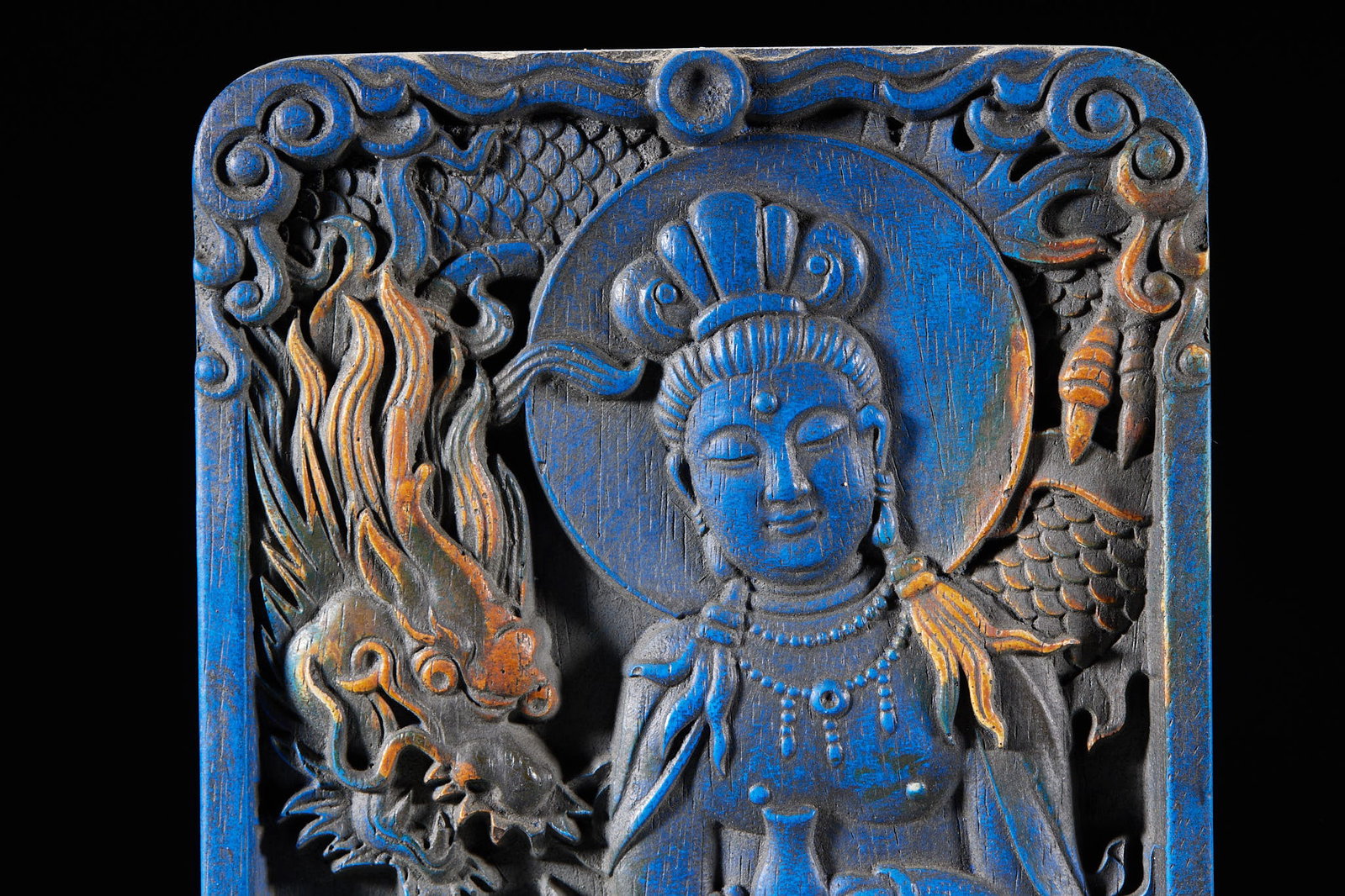 Lapis Lazuli Guanyin Table Screen - 2