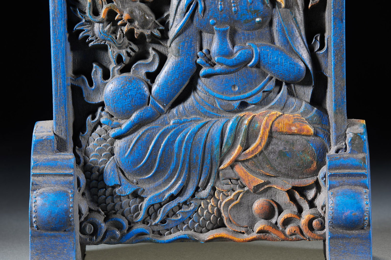 Lapis Lazuli Guanyin Table Screen - 3