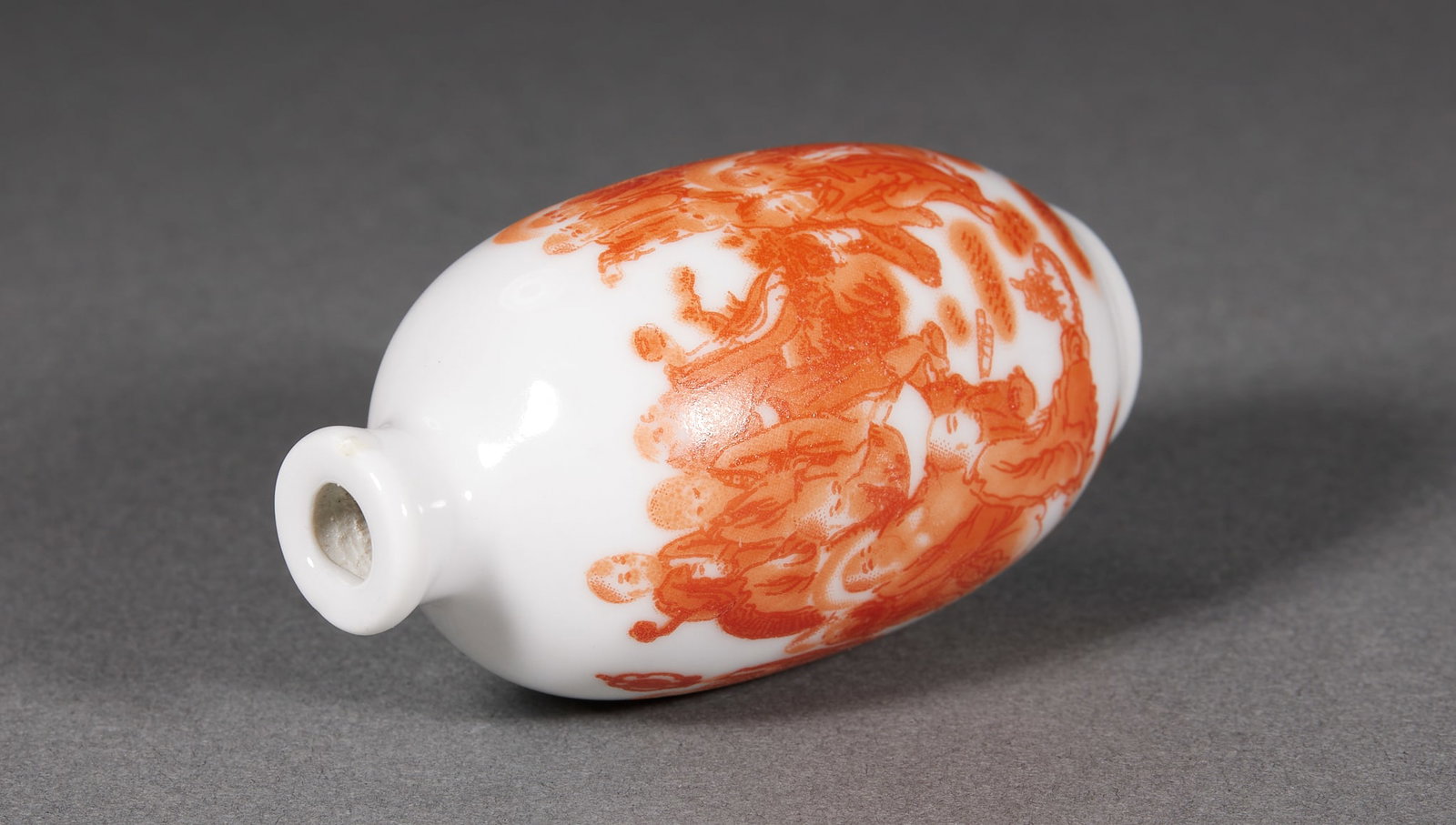 Qing Iron-Red Arhat Snuff Bottle - 8
