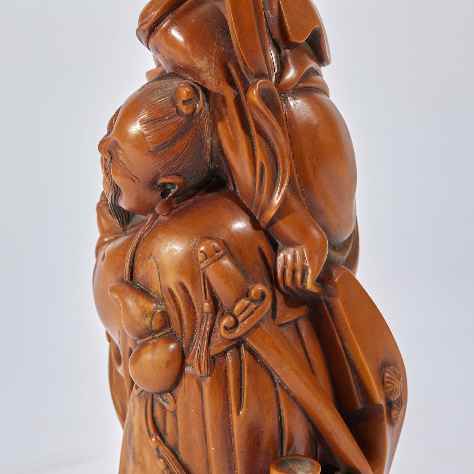 Boxwood Bodhidharma Figure - 9