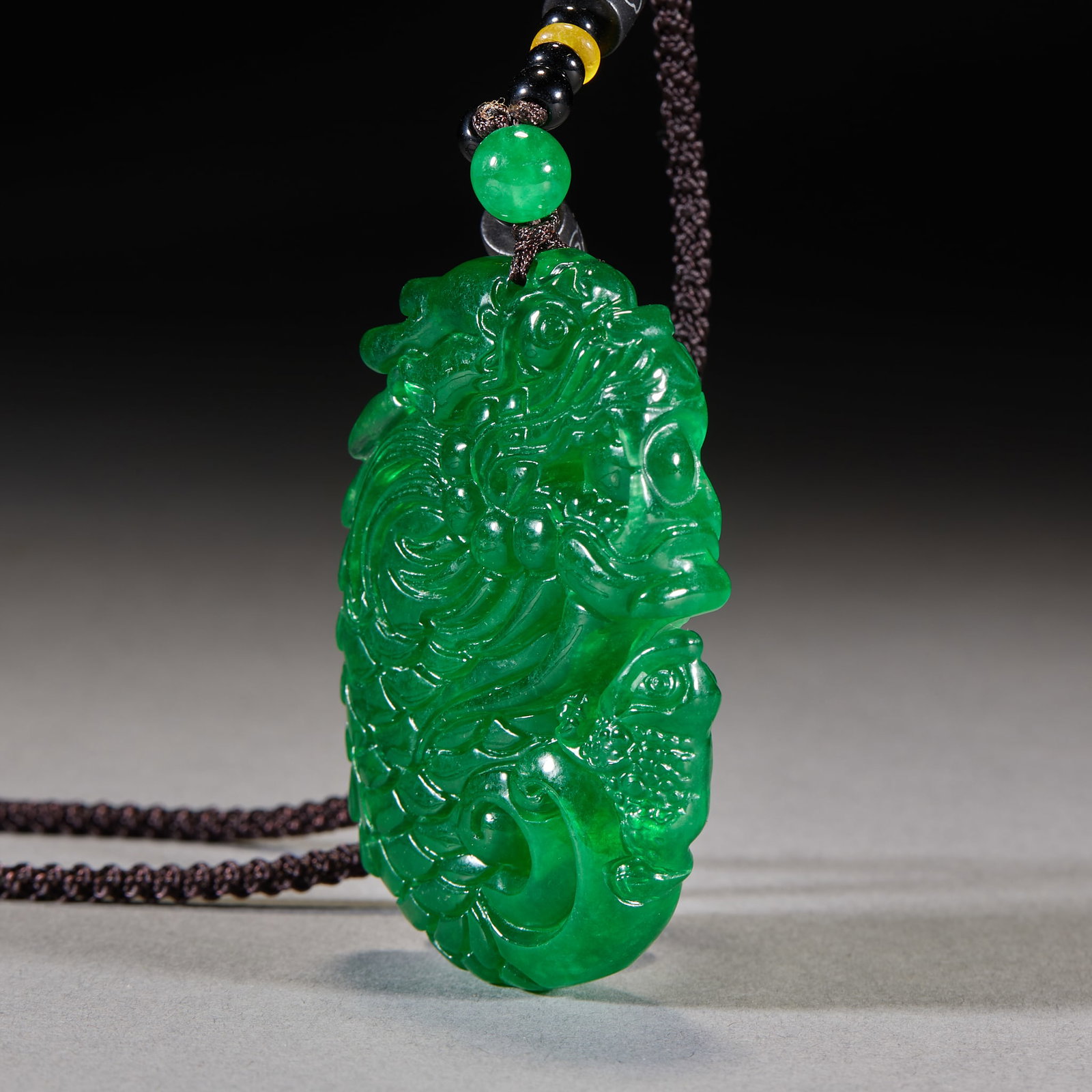 Jadeite Dragon Plaque - 3