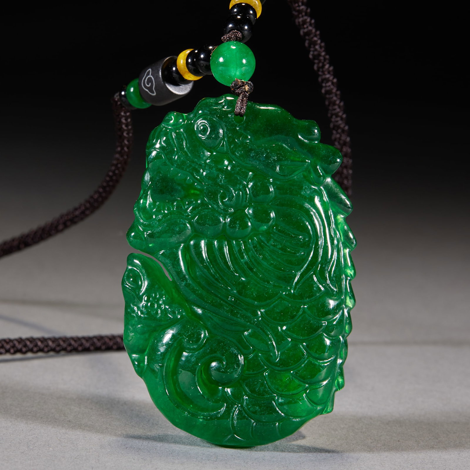Jadeite Dragon Plaque - 4