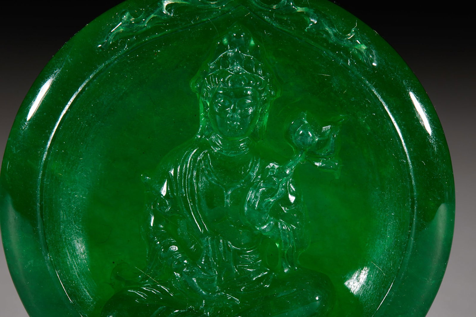 Jadeite Guanyin Plaque - 2