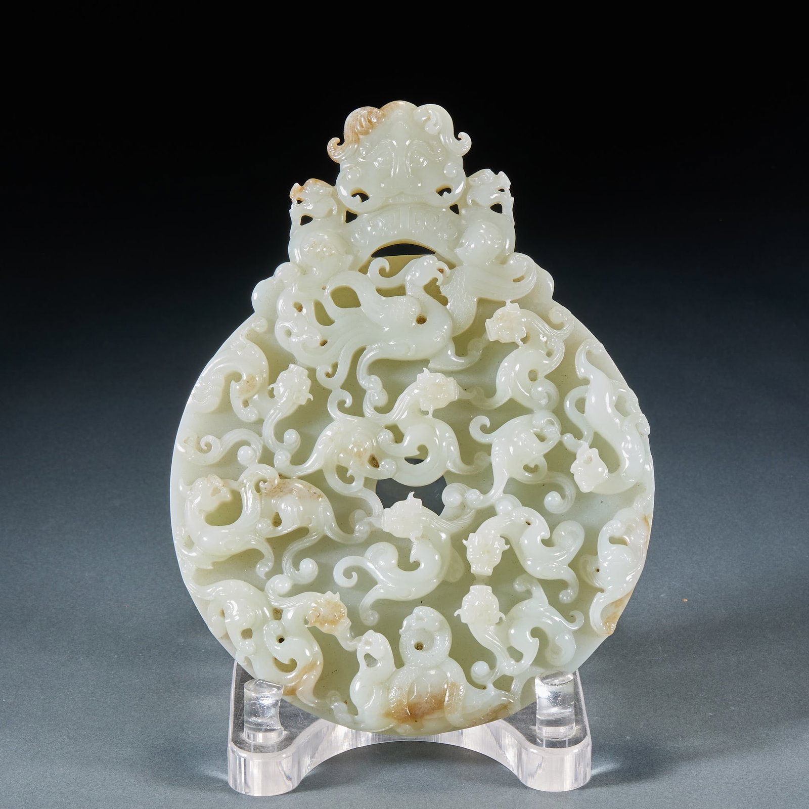 Hetian Jade Dragon-Phoenix Bi (1 of 10)