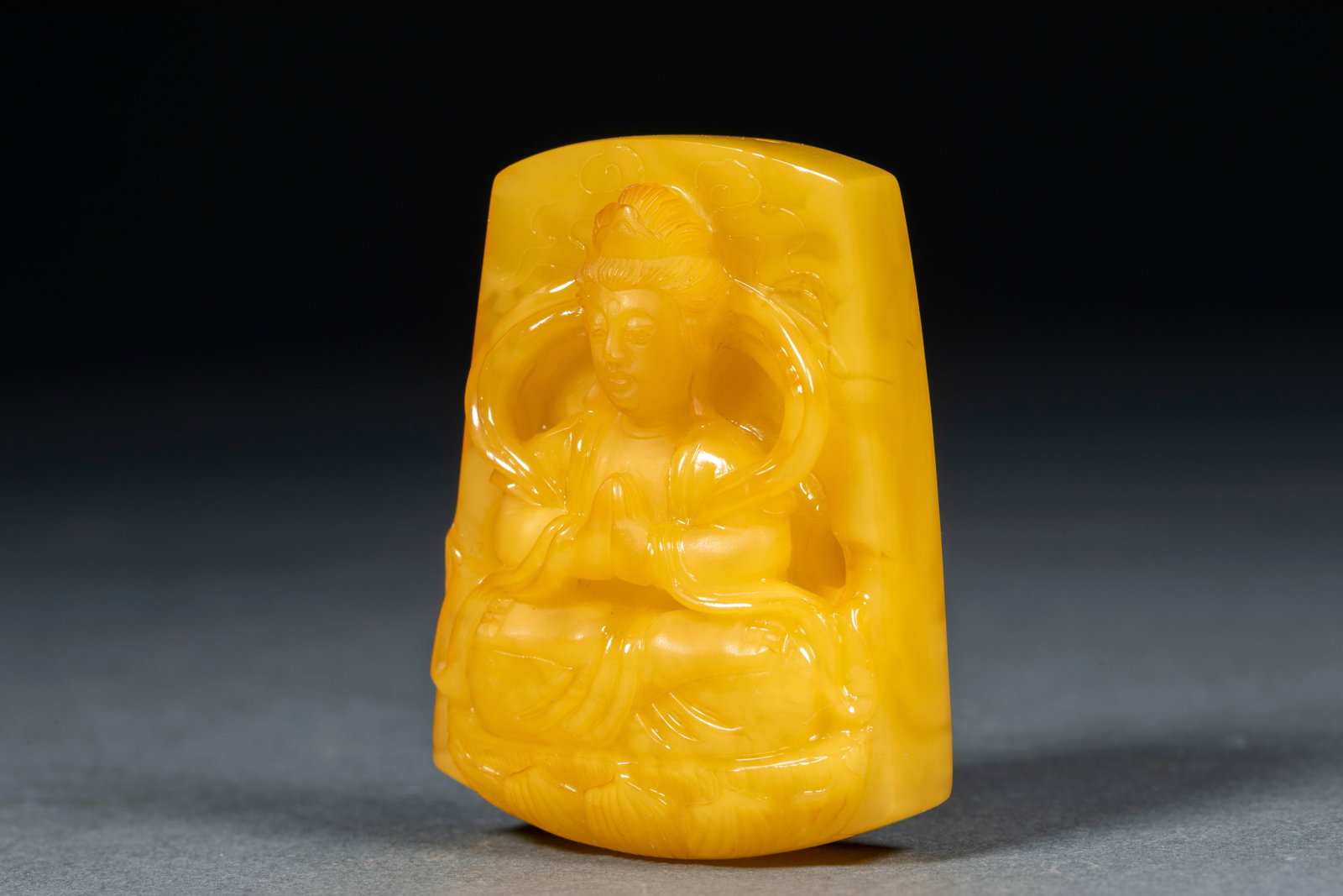 Amber Guanyin Plaque - 2