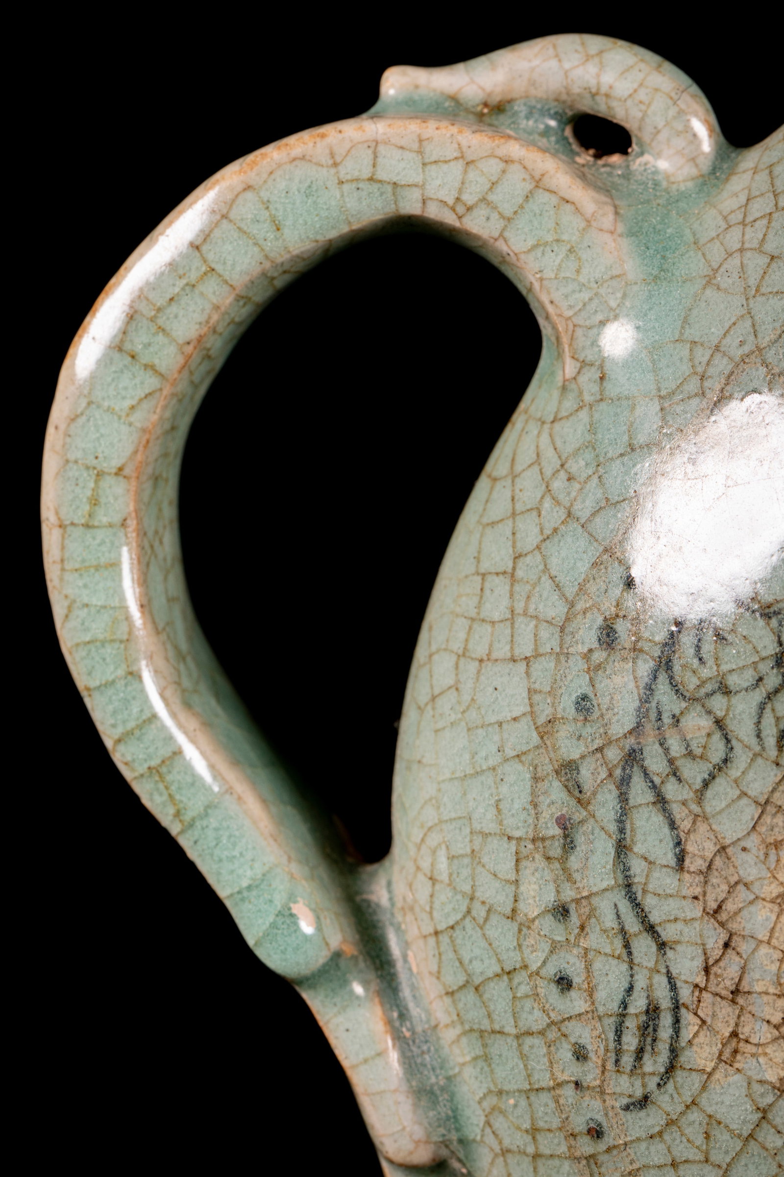 Goryeo Celadon Fish-Head Moon Flask - 5