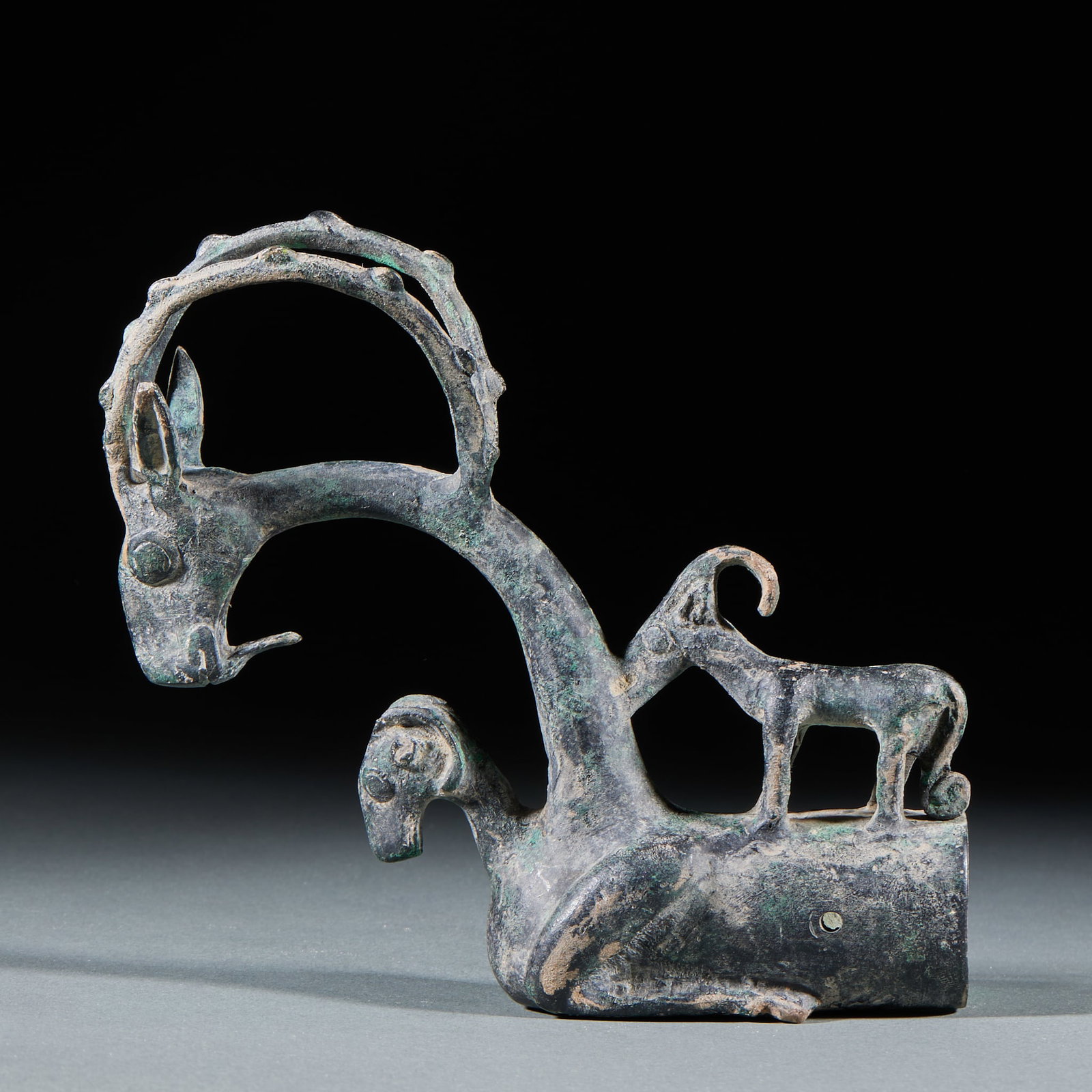 Three-Ram Staff Finial - 2