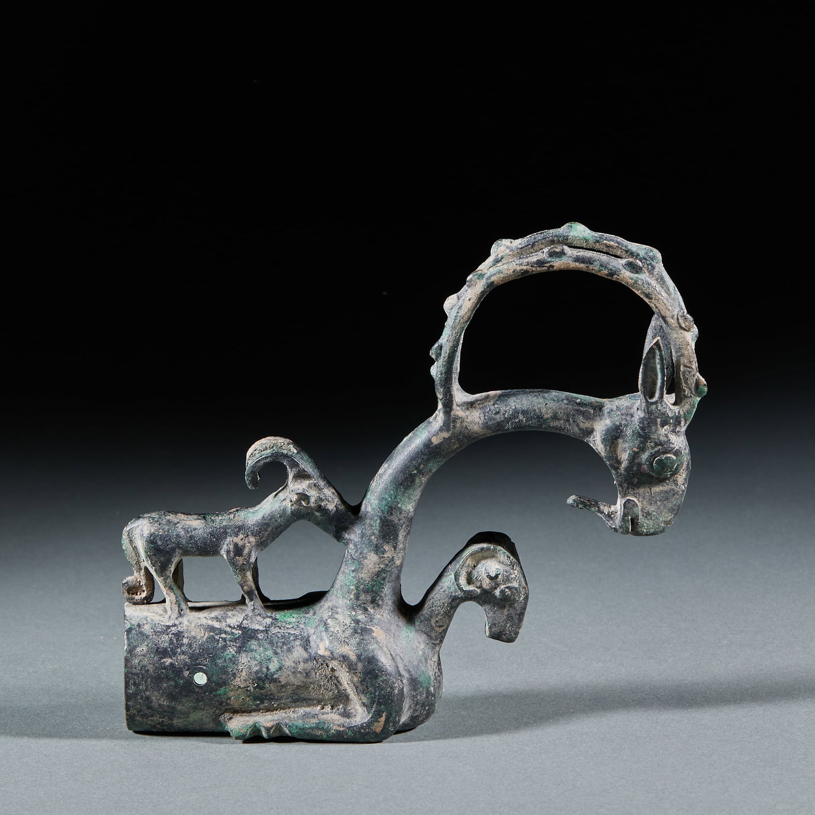 Three-Ram Staff Finial - 7