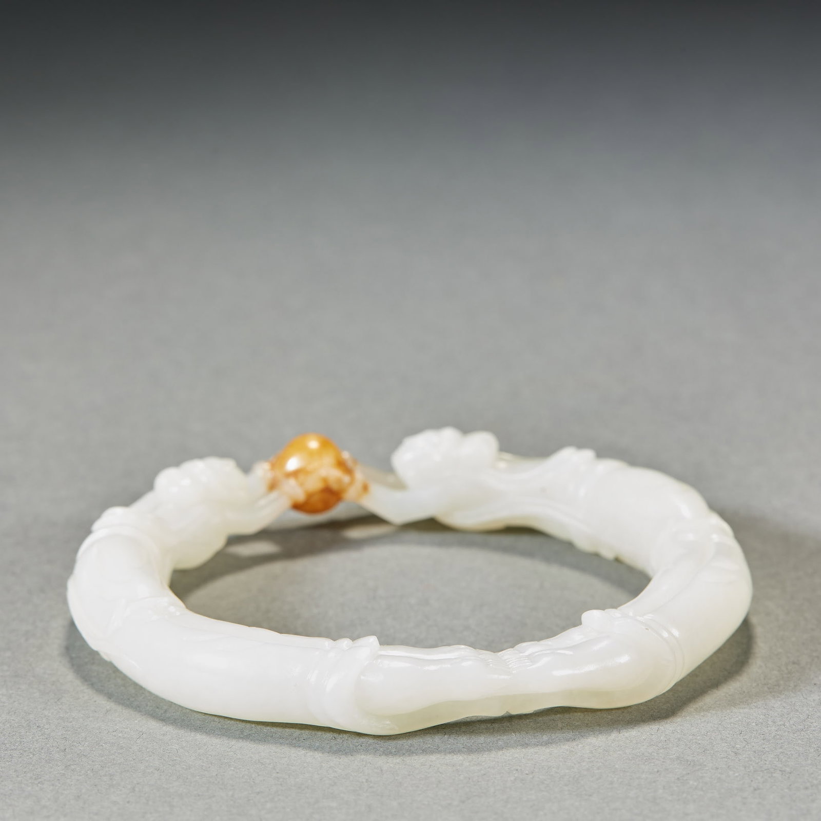 Hetian Jade Openwork Apsaras Bangle - 10