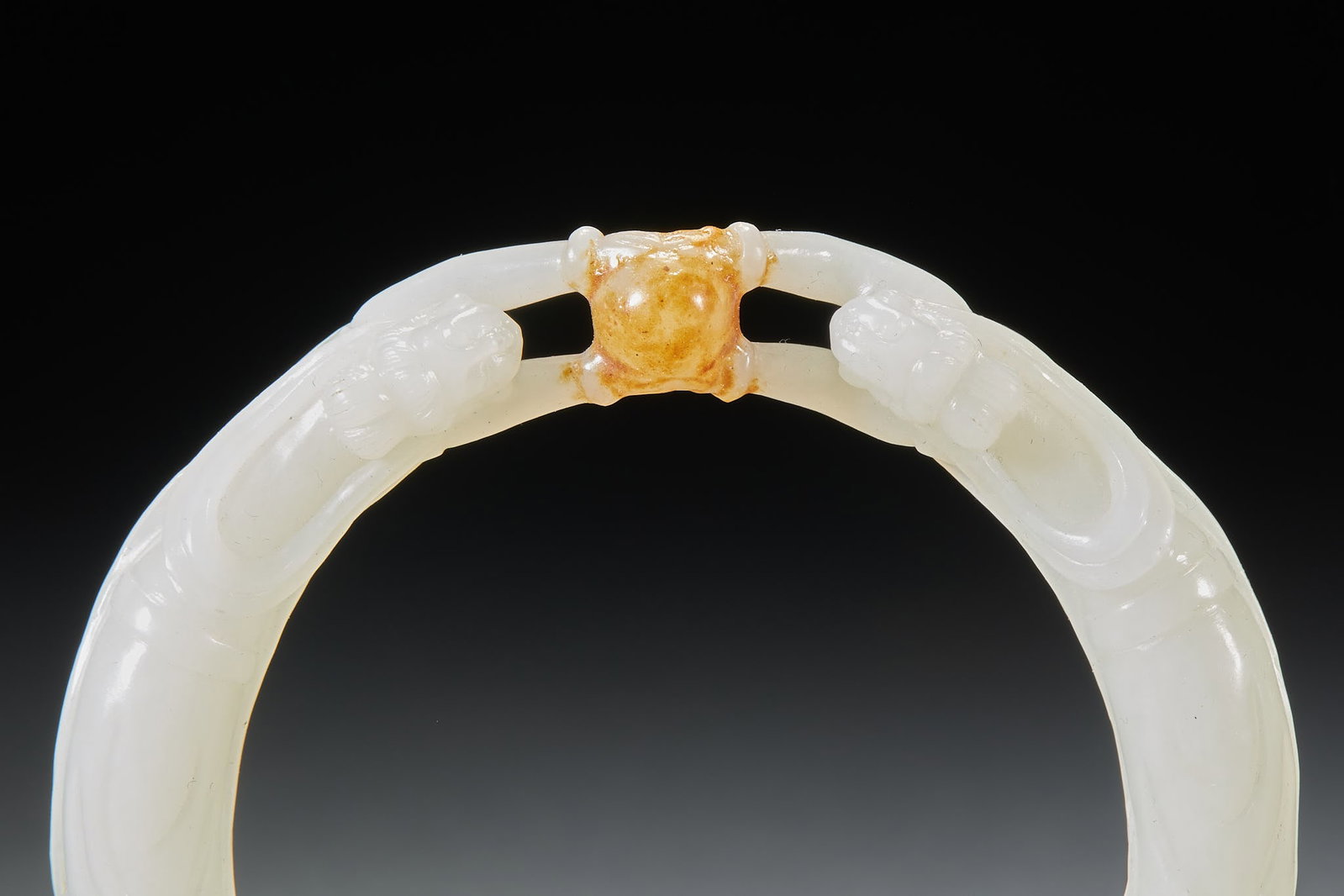 Hetian Jade Openwork Apsaras Bangle - 2