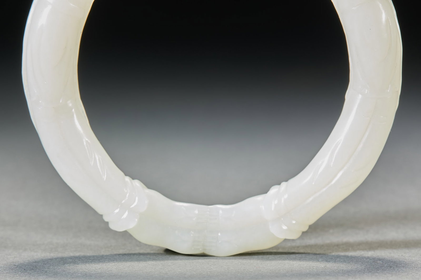 Hetian Jade Openwork Apsaras Bangle - 3