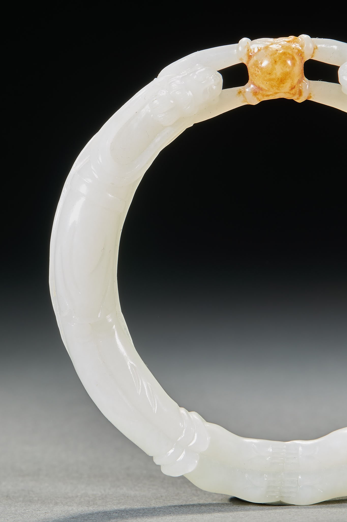 Hetian Jade Openwork Apsaras Bangle - 4