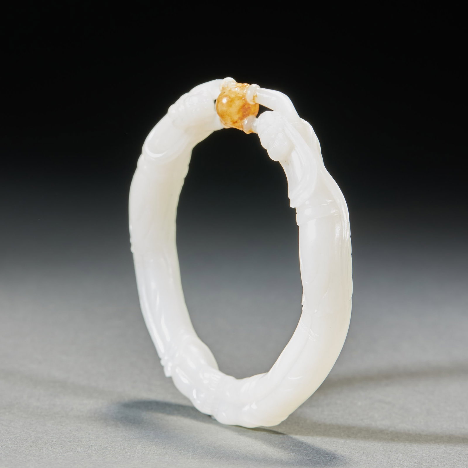 Hetian Jade Openwork Apsaras Bangle - 5