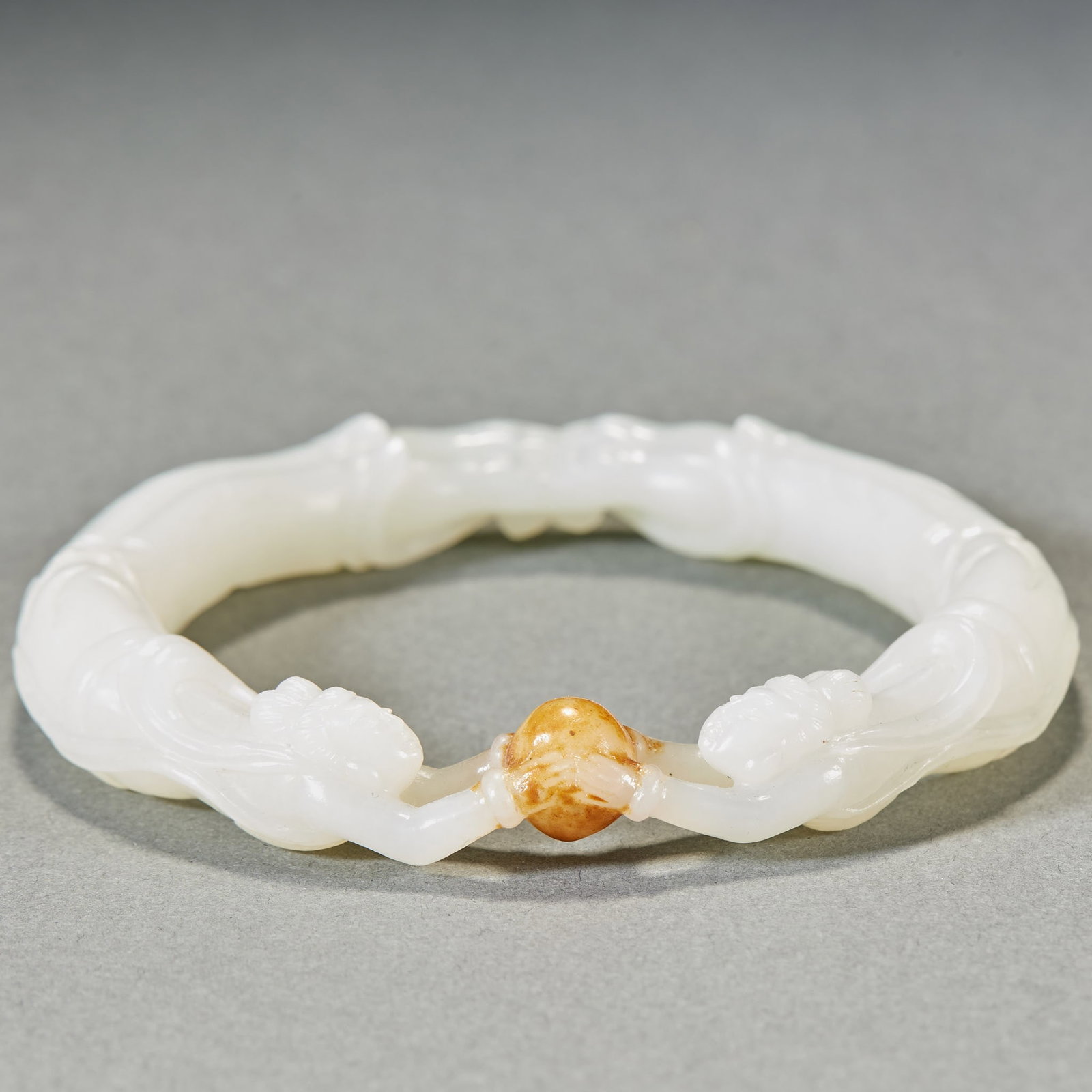 Hetian Jade Openwork Apsaras Bangle - 8