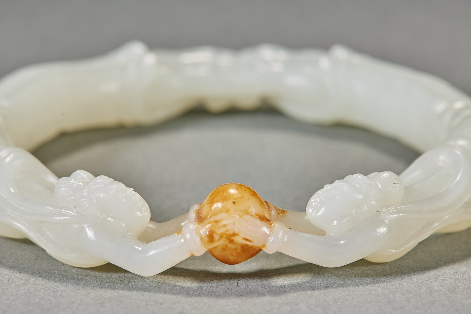 Hetian Jade Openwork Apsaras Bangle - 9