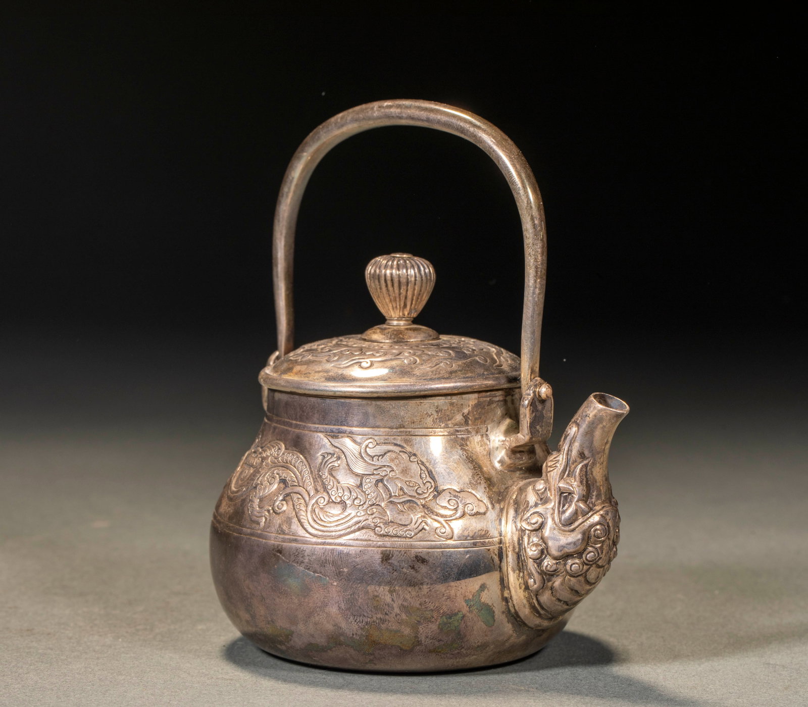 Qing Silver Dragon Ewer - 4