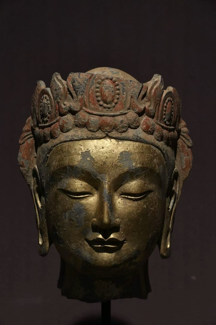 Gold-Foil Bodhisattva Head - 8