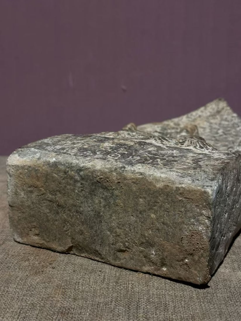 Grey-Stone Buddha with Backrest - 6