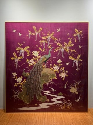 Republic Embroidery 'Peacock at Brocade Screen' (1 of 9)